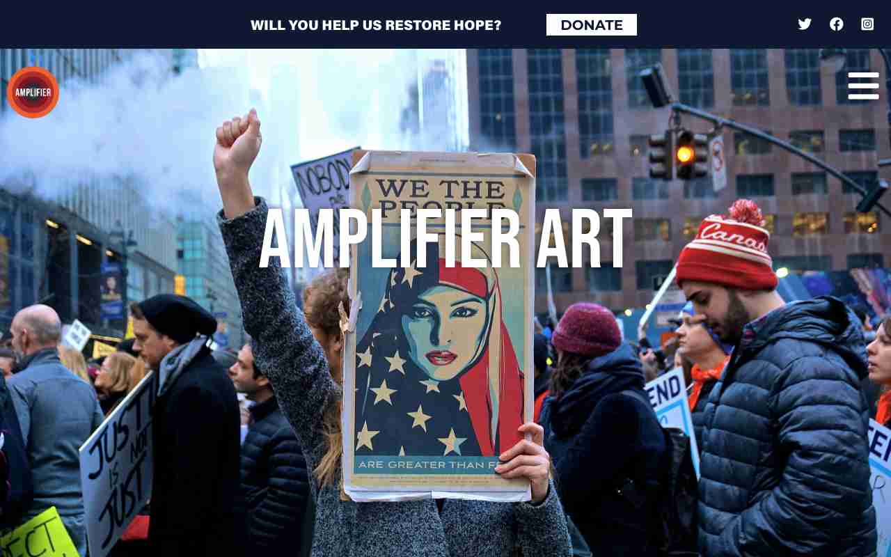 Screenshot of Amplifier website.