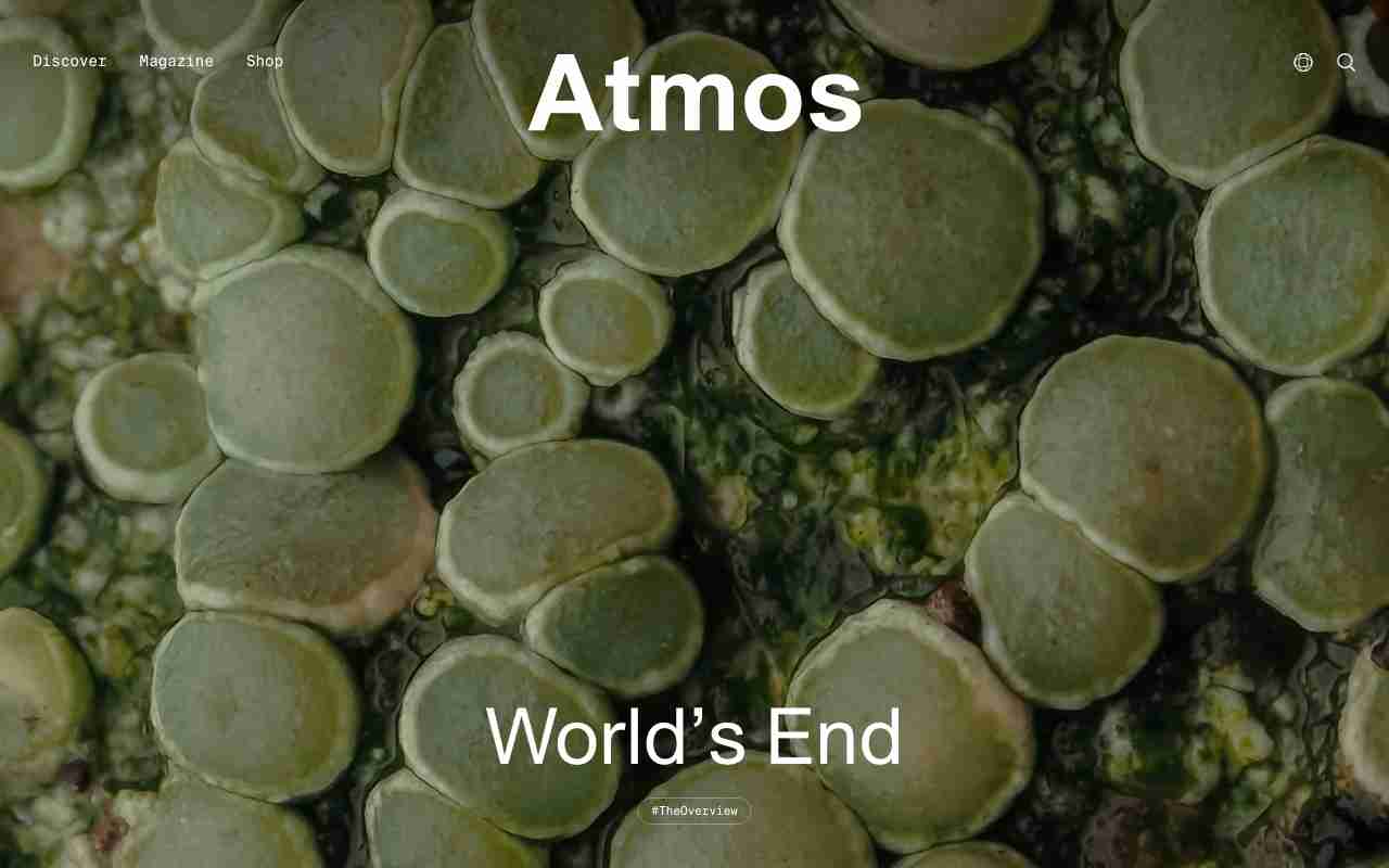 Screenshot of Atmos website.