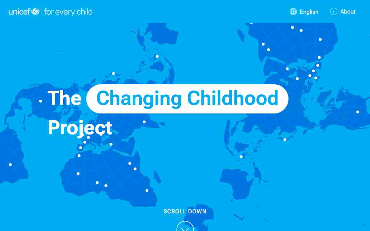 Screenshot of The Changing Childhood Project website.