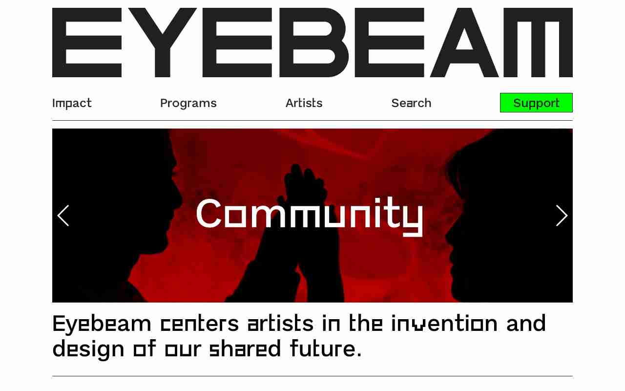 Screenshot of Eyebeam website.
