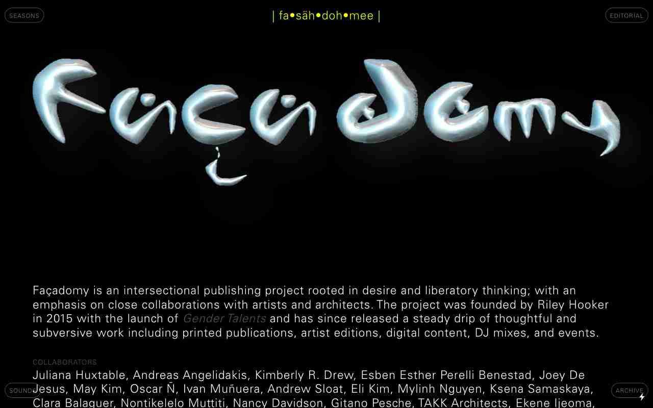 Screenshot of Facadomy website.
