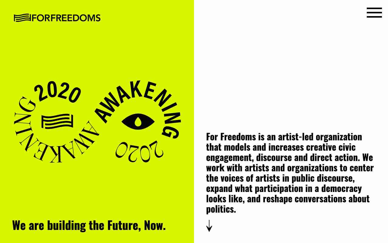 Screenshot of For Freedoms website.