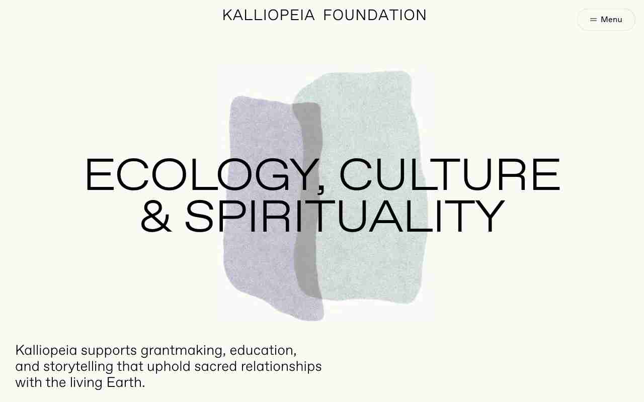 Screenshot of Kalliopeia Foundation website.
