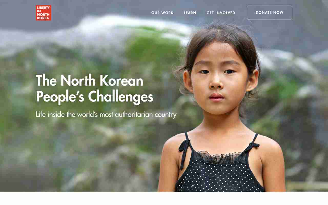 Screenshot of Liberty in North Korea website.