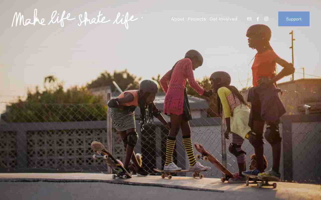 Screenshot of Make Life Skate Life website.