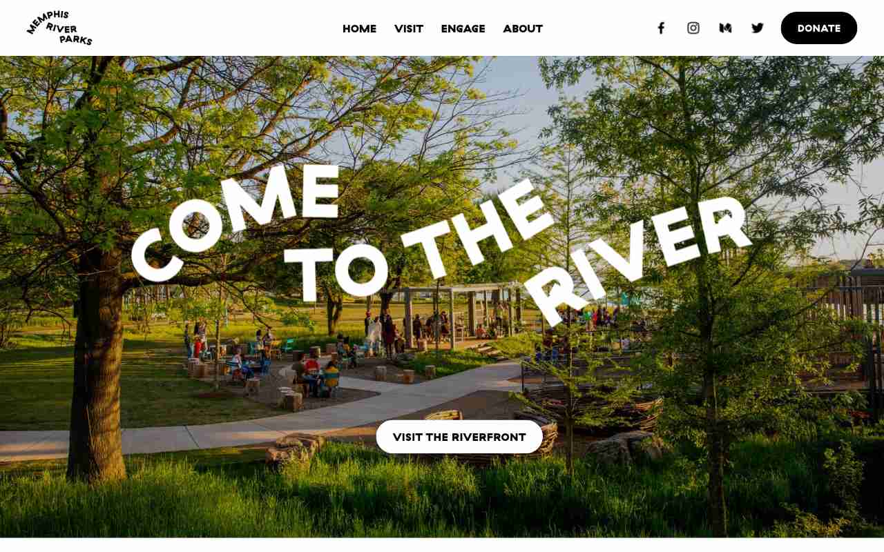 Screenshot of Memphis River Parks website.