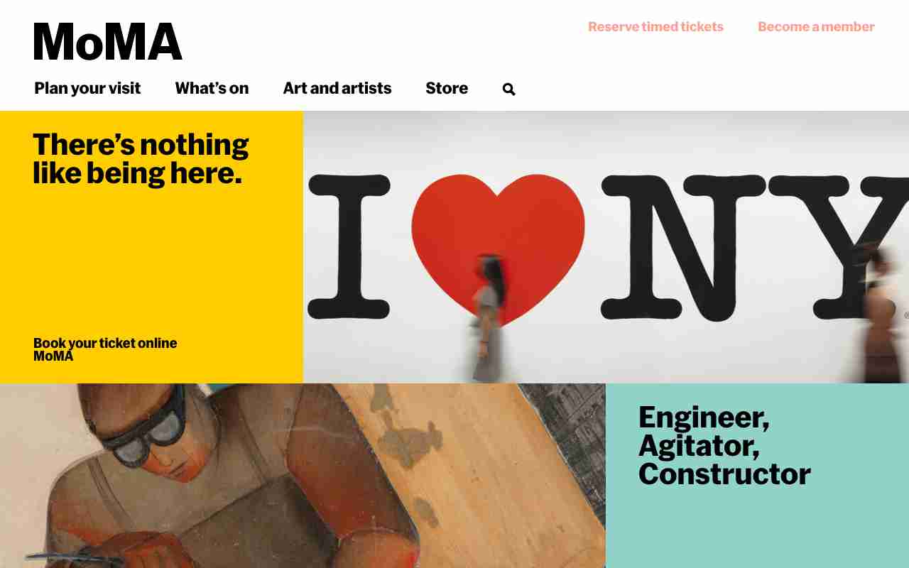 Screenshot of MoMA website.