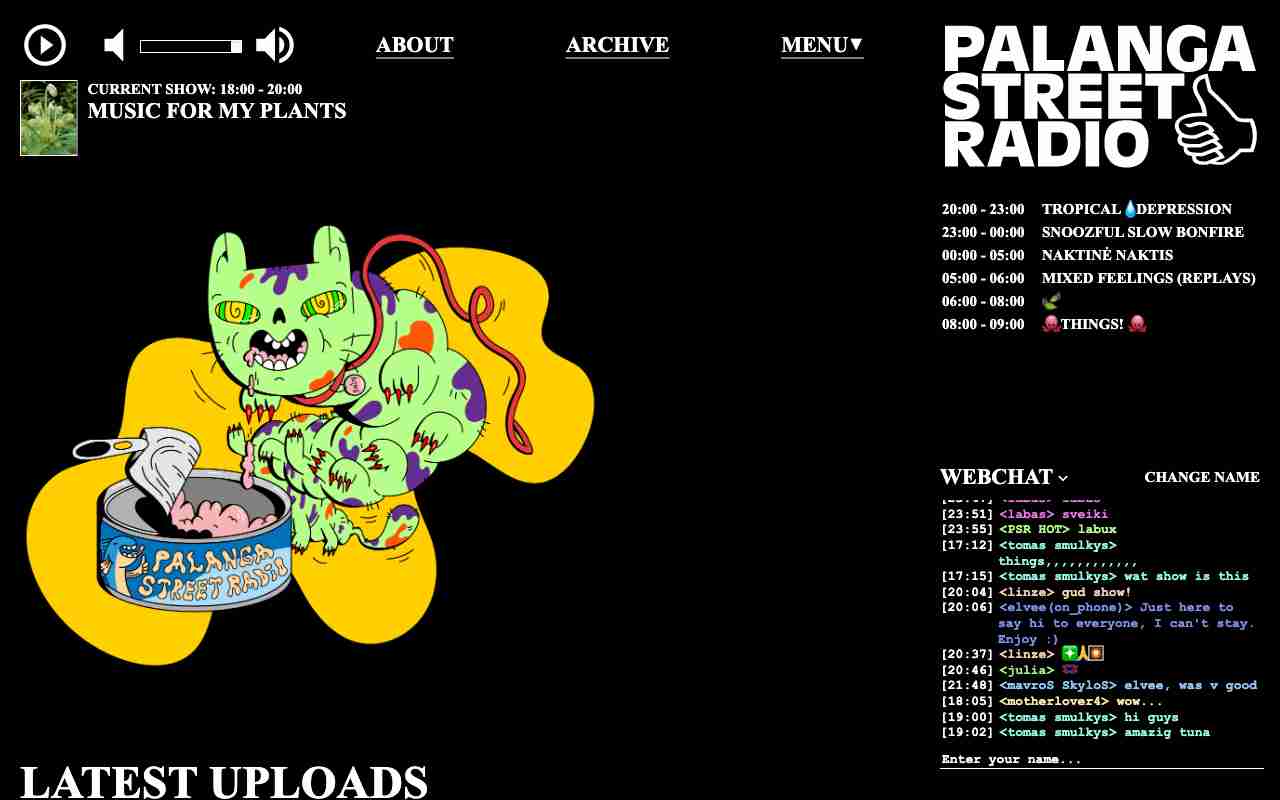 Screenshot of Palanga Street Radio website.