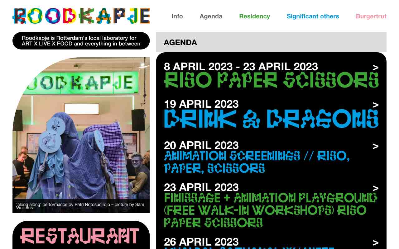 Screenshot of Roodkapje Rotterdam website.