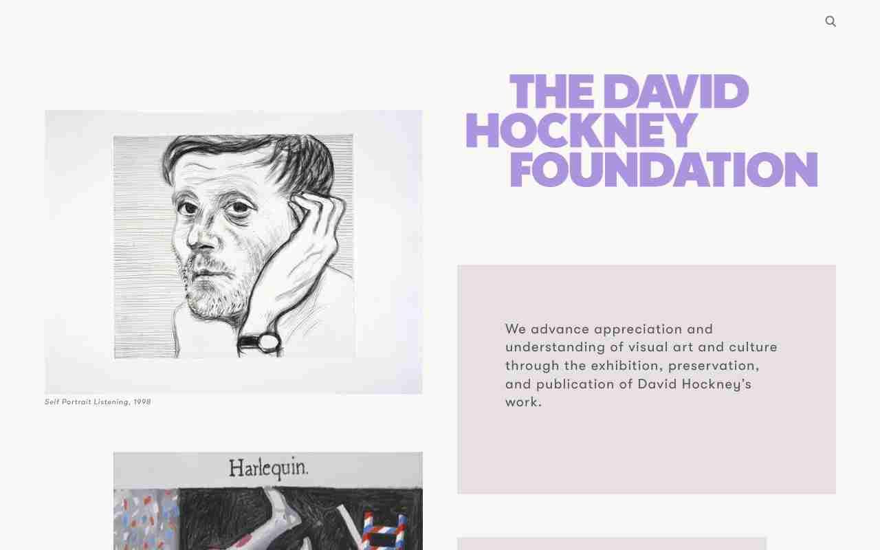 Screenshot of The David Hockney Foundation website.