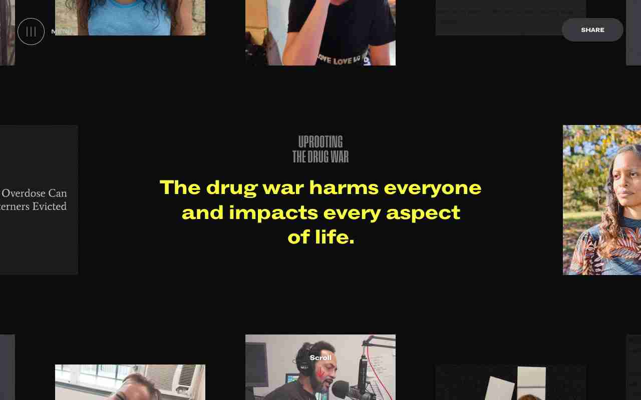 Screenshot of Uprooting The Drug War website.